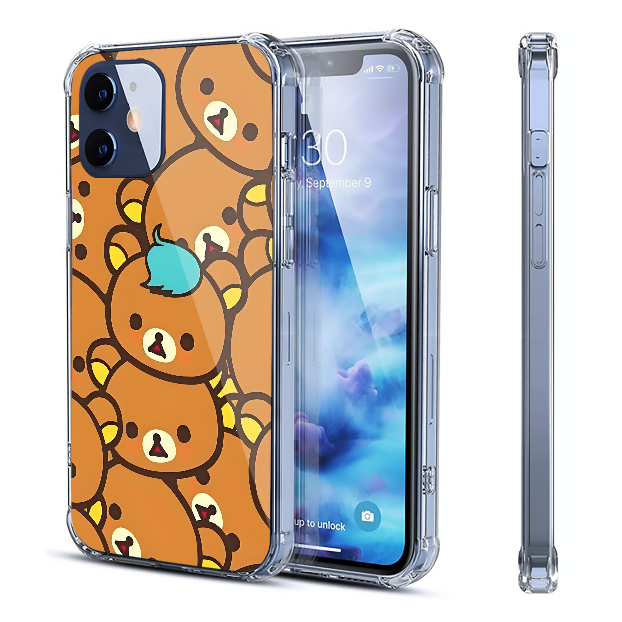 （画像用） リラックマ リラックマ キイロイトリ Rilakkuma Korilakkuma Kiiroitori 【iPhone 12シリーズ対応】透明スマホケース（クリアソフトケース）
